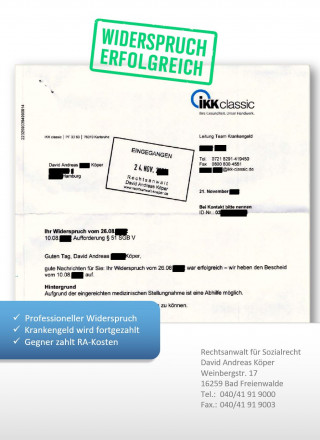 IKK classic Widerspruch Krankengeld